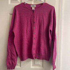 Vintage L.L.Bean Purple 100% Cashmere Buttondown Cardigan